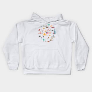 USA Landmarks Kids Hoodie